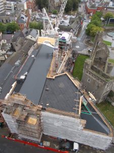 Del Carmen slate roofs on Castle Lane Apartments