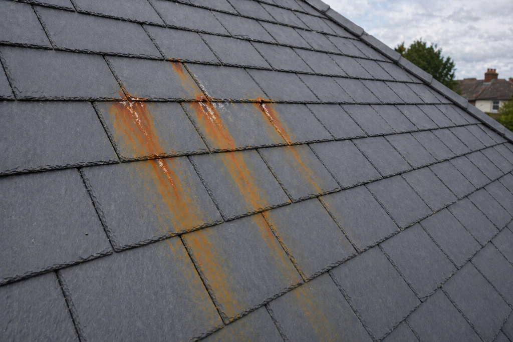 Pyrite on roof slate