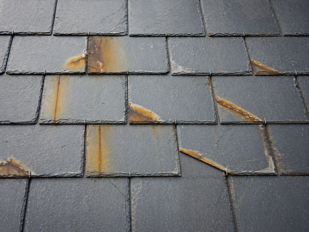 Pyrite on roof slates 