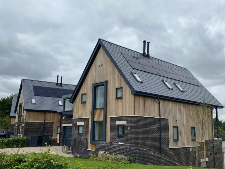 Contemporary Chelmsford homes finished with SSQ Del Prado natural slate and varied façade materials