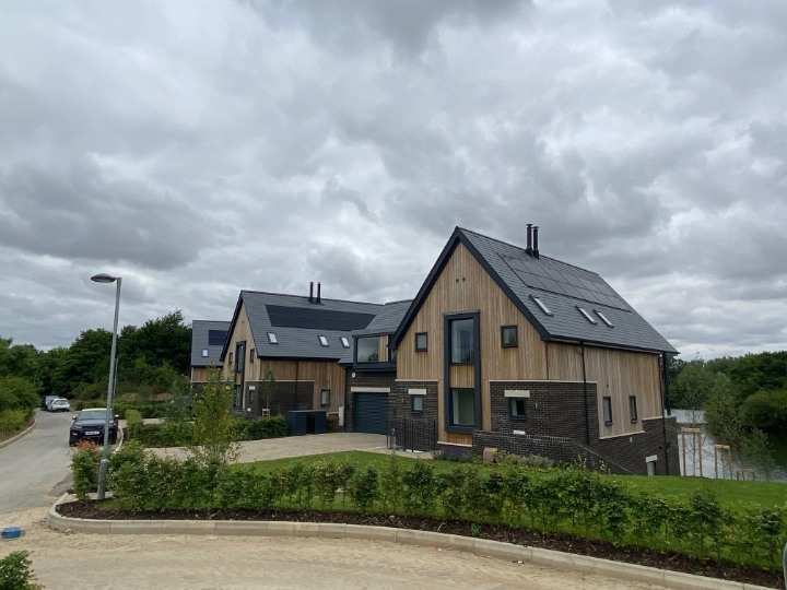SSQ Del Prado slate blending seamlessly with the lakeside environment at Lakeview Crescent development.